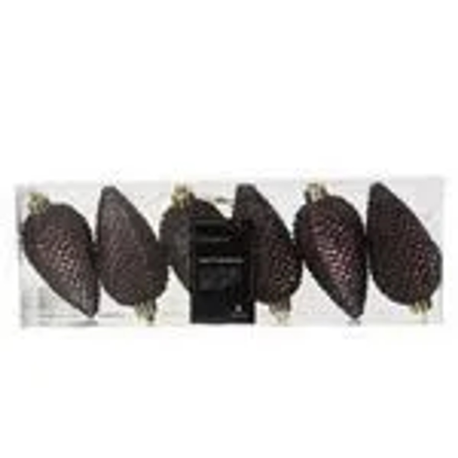 Kaemingk Christbaumschmuck Zapfen Bruchfest 4,5cm H 8cm 6 Stk Black Truffle