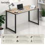 Tectake Schreibtisch Flint im Industrial Style mit Holzplatte in Eiche Sonoma und schwarzem Stahlgestell.