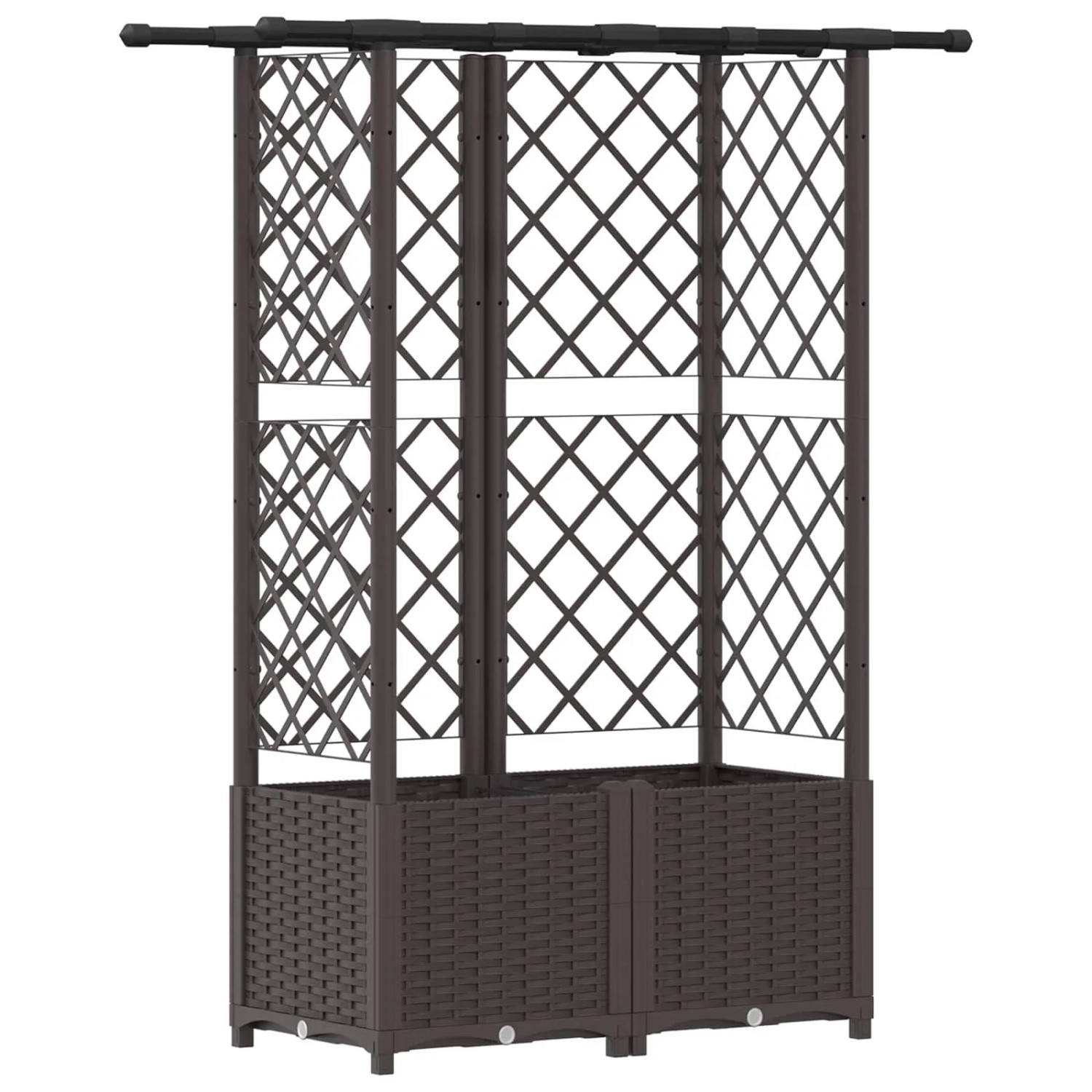 vidaXL Hochbeet mit Rankgitter und Dach Braun 124,5 x 40 x 138 cm PP 42032518
