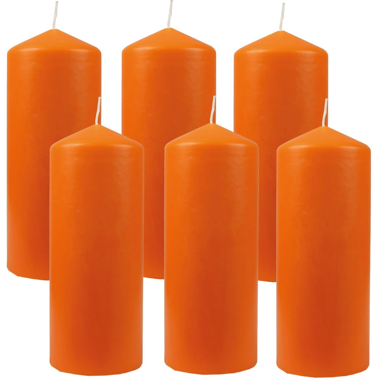 HS Candle Stumpenkerzen Ø8cm 6er Pack Ocker günstig online kaufen