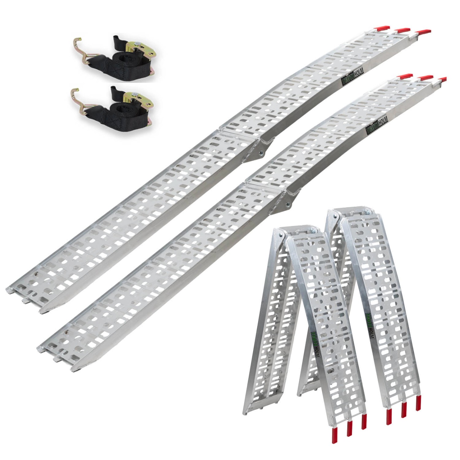 TRUTZHOLM 2 x Auffahrrampe Klappbar 228 cm Traglast 680 kg Grau