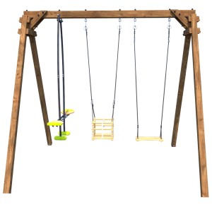 Soulet Holzschaukel Pierre mit Kindersitz und Vis-a-Vis Schaukel