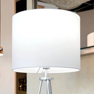 Weißer Orion Lightstyle Lampenschirm, Ø 40cm, aus Stoff für E27 Fassung.