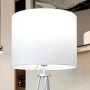 Weißer Orion Lightstyle Lampenschirm, Ø 40cm, aus Stoff für E27 Fassung.