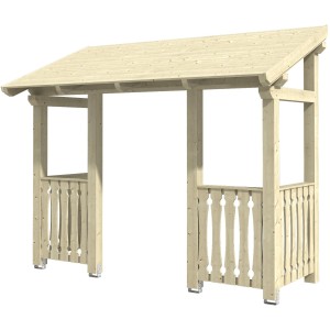 Skan Holz Haustürvordach Paderborn 6 Natur, 336x156 cm, aus Fichte Konstruktionsvollholz (KVH).