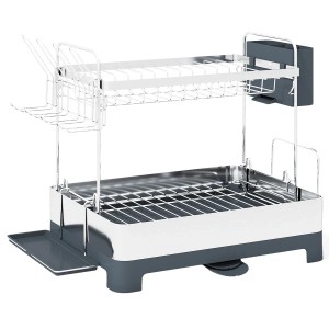 Costway Abtropfgestell 2 Etagen mit Abnehmbarem Korb & 360° Ausguss