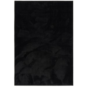 Schwarzer Pergamon Hochflor Teppich Melia, 160x230cm, super soft und luxuriös.