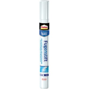 Pattex Fugenstift, 7 ml, Weiß. Stift zum Auffrischen von Fliesenfugen im Bad.