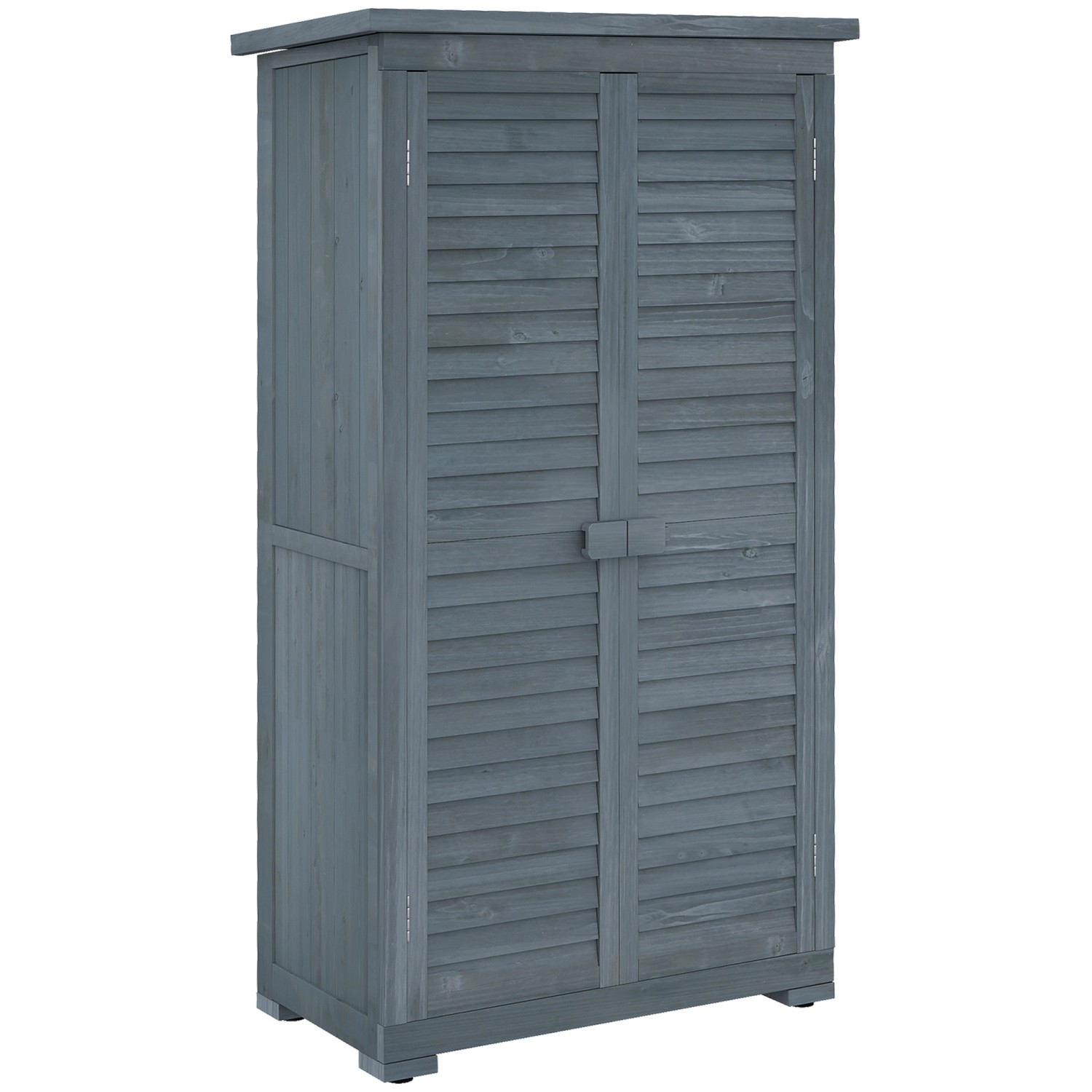 Outsunny Gartenschrank mit Lamellentüren 87 x 46,5 x 160 cm günstig online kaufen