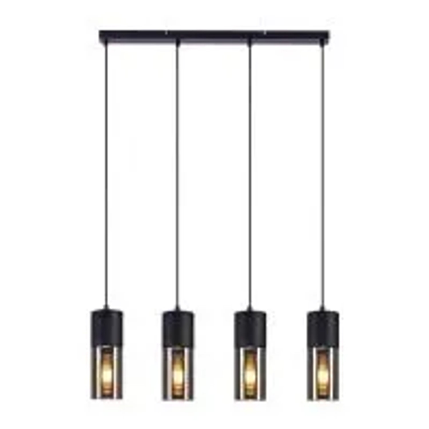 NETTLIFE Esstisch-Pendelleuchte E27 Hängelampe 4-flammig VERSTELLBARE LED Moderner Glasschirm