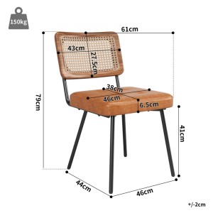 Merax Esszimmerstuhl 2Er Set Kunstleder Rattan Retro