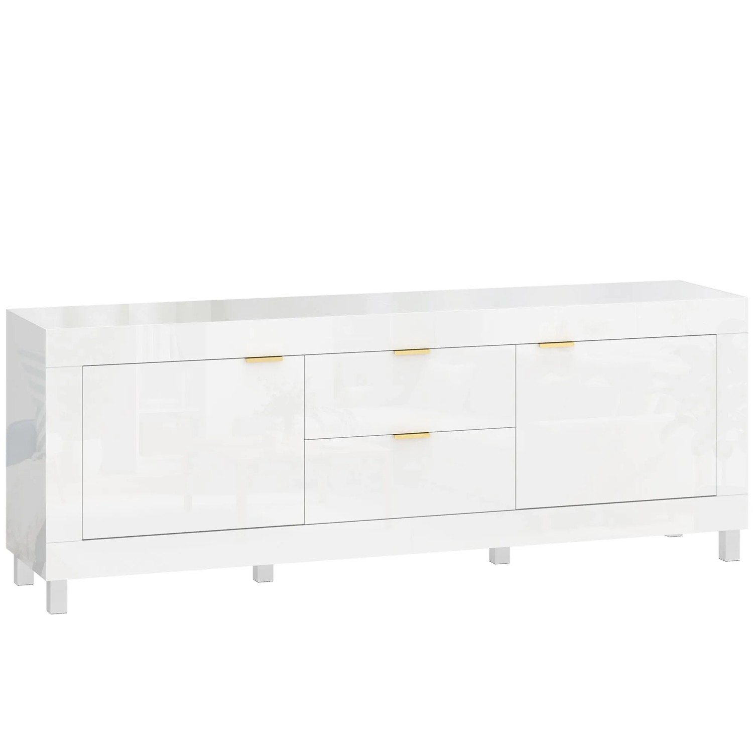 HOMCOM TV Stand Spanplatte 180L x 40B x 66H cm Hochglanz