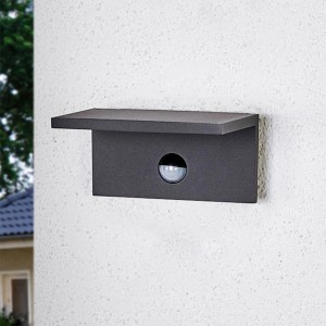 Lucande LED Wandleuchte Außen Darina 9619092 mit Bewegungsmelder Spritzwassergeschützt Modern in Schwarz aus Aluminium 1-flammig