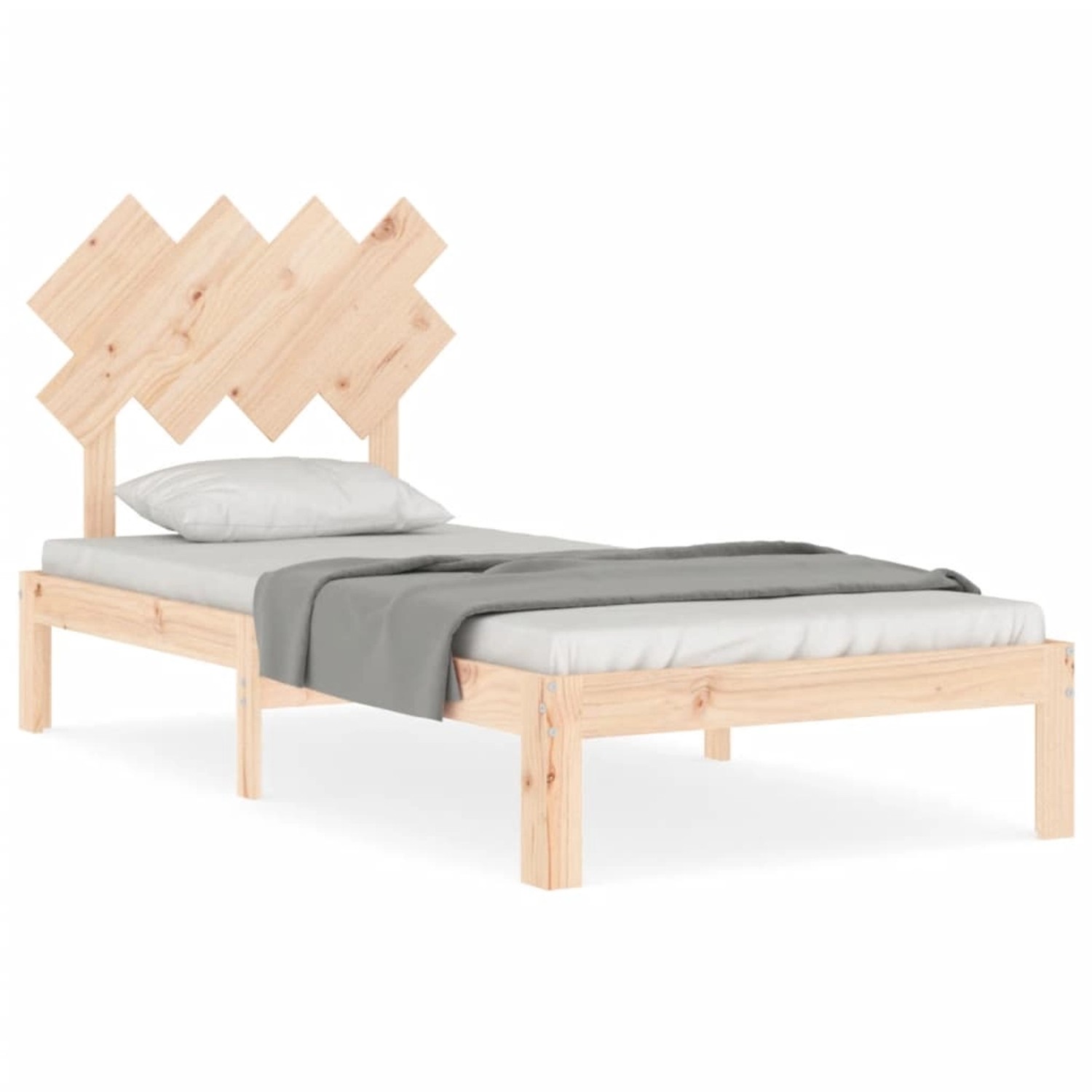 vidaXL Massivholzbett mit Kopfteil 90x200 cm1689827