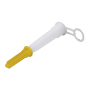 wolfcraft Kartuschenspitze weiß mit gelber Verschlusskappe. Ideal für Dicht- & Klebestoffe, verhindert Austrocknen von 280-310ml Kartuschen.