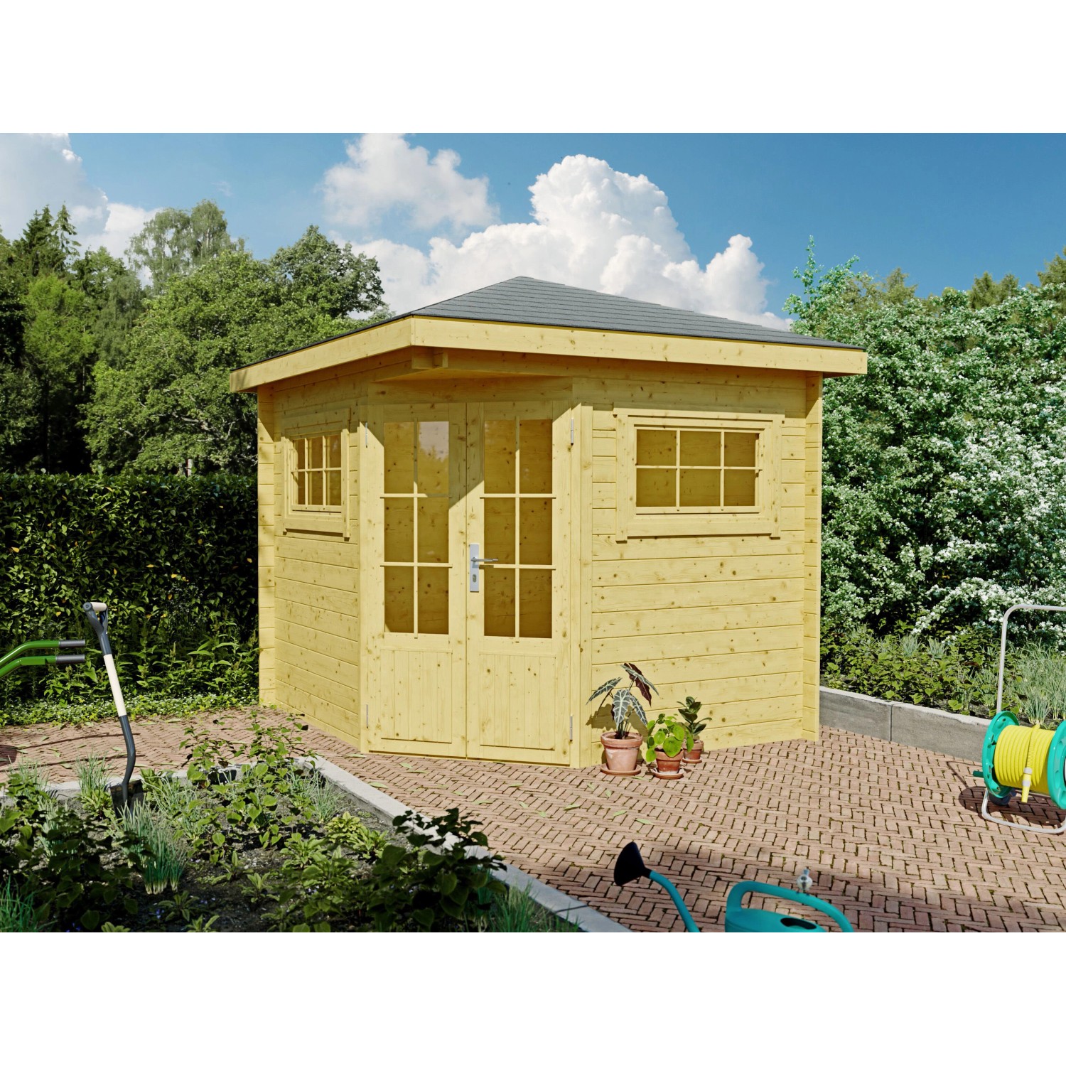 Fjordholz 5-Eck Gartenhaus Modell Evelyn 2A Kiefer Imprägniert günstig online kaufen