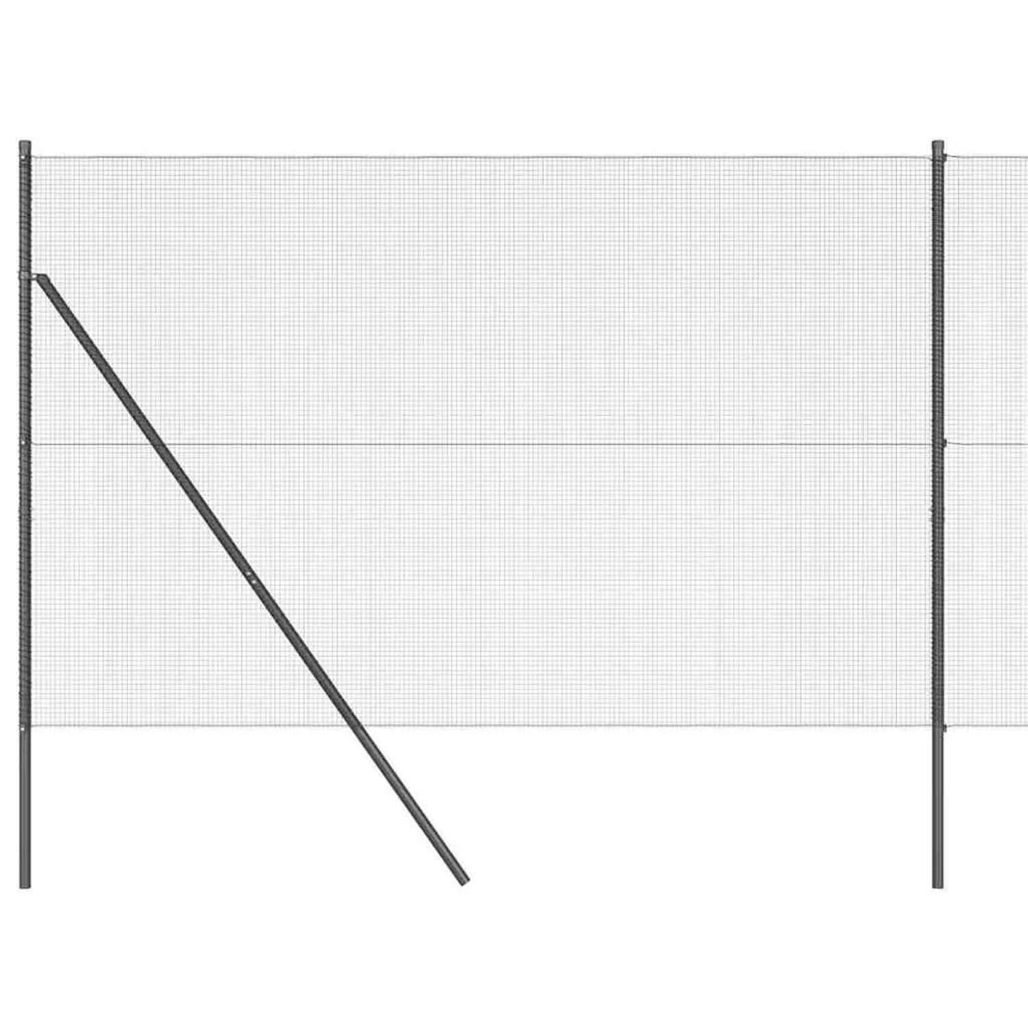 vidaXL Zaunpfosten Grau 25 x 1,6 m 12 x 12 mm Netz Stahl und PVC 3351859 günstig online kaufen