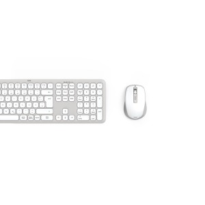 Hama Multi Device Tastatur-Maus-Set WKM-550, kabellos, weiß, QWERTZ Layout.