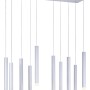 Moderne 10-flammige LED-Pendelleuchte Bruno aus Aluminium, 89x120 cm, für Wohnräume.
