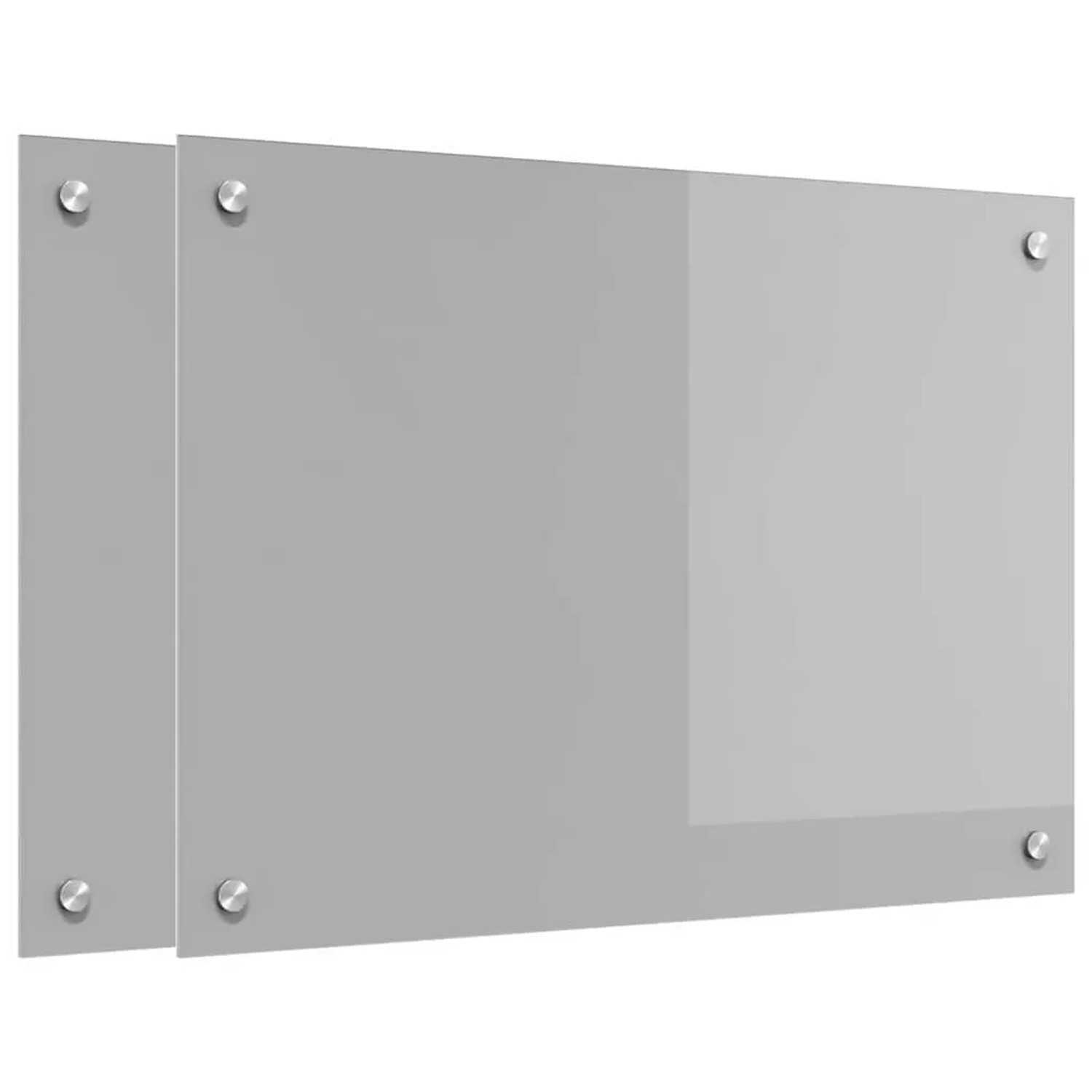 vidaXL Küchenrückwand 2 Stk Hellgrau 70 x 50 cm Gehärtetes Glas 3415447