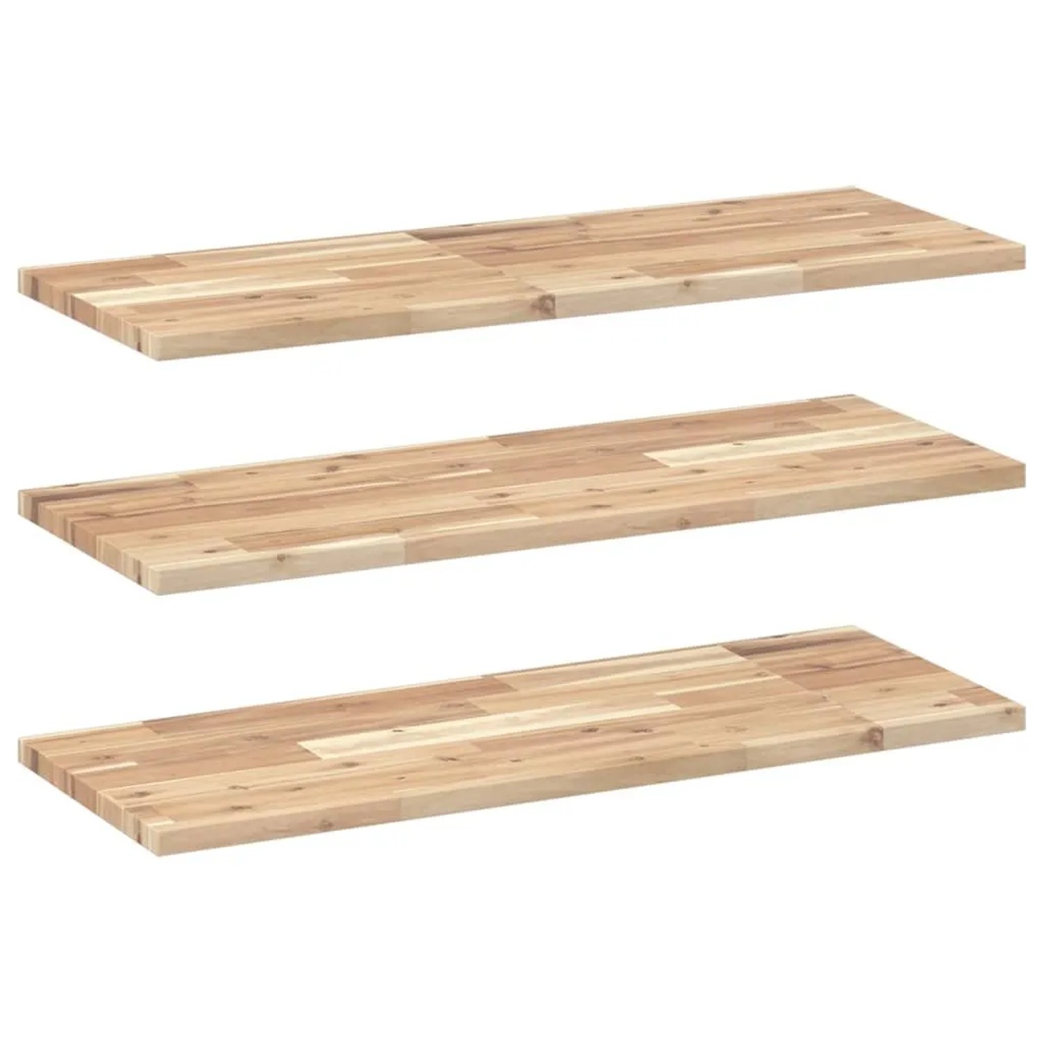vidaXL Schweberegale 3 Stk 100x30x2 cm Massivholz Akazie Unbehandelt 3279377