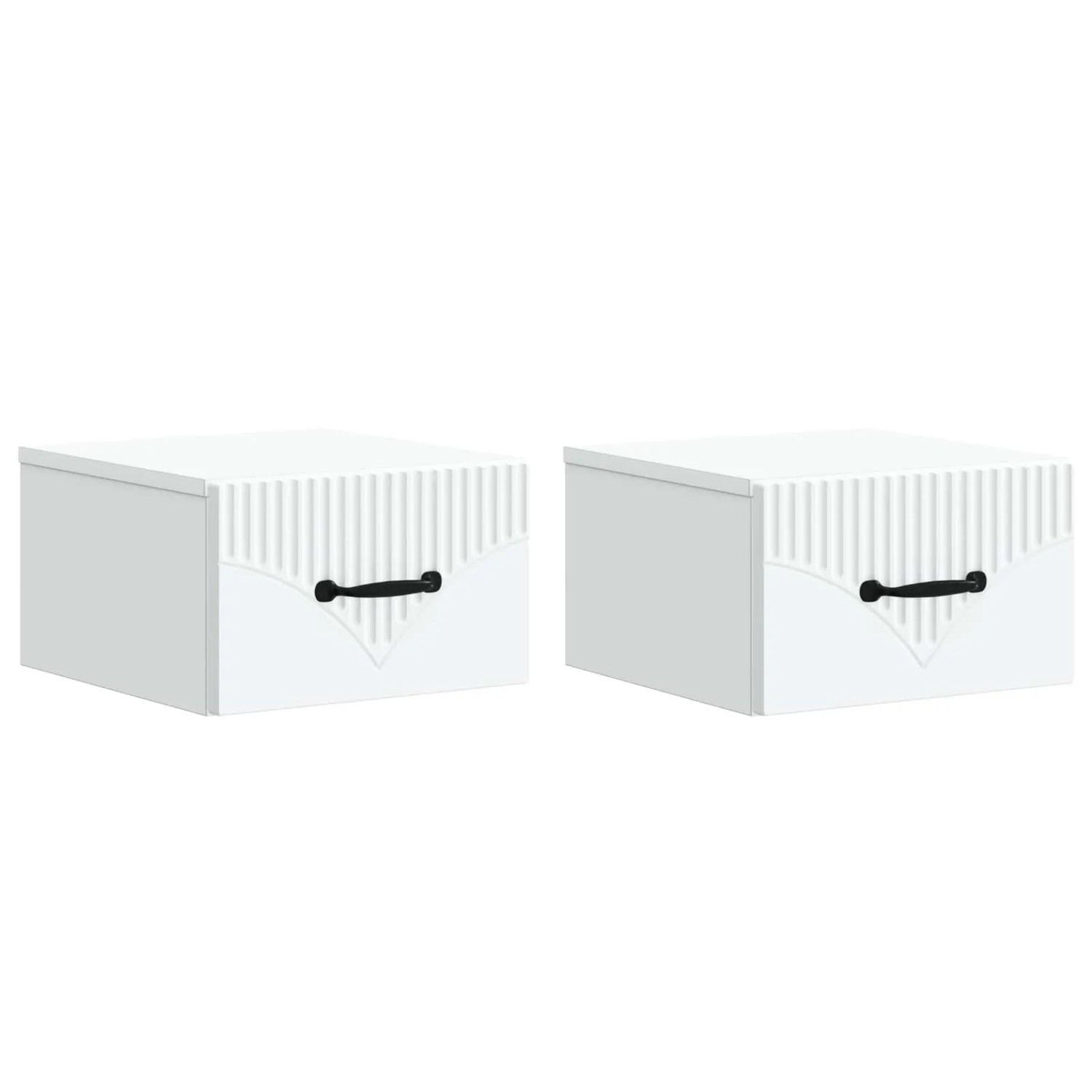 vidaXL Wandmontierter Nachttisch 2 Stk Weiß 34,5 x 33 x 20 cm 898936