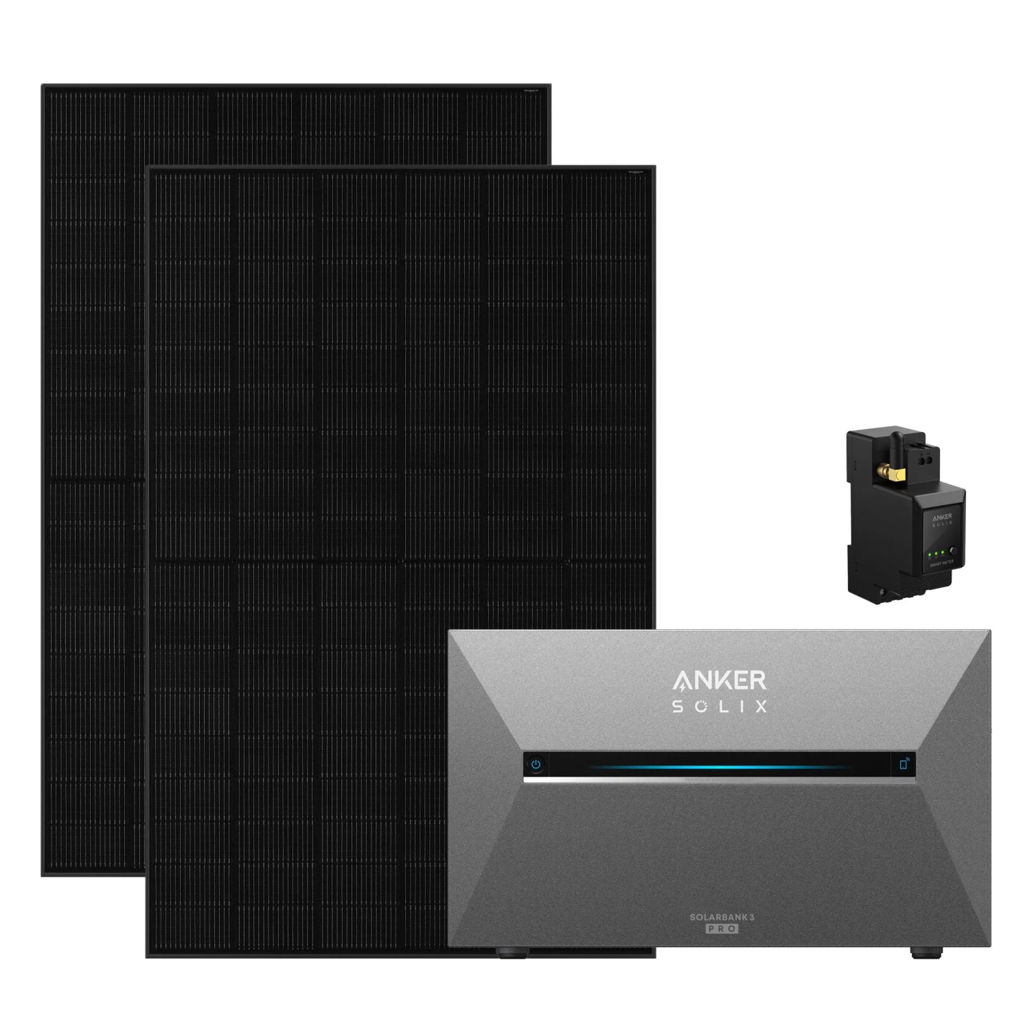 Anker SOLIX 3 Pro 910W Balkonkraftwerk mit 2×455W Modulen, Smart Meter, IP65 Ohne Halterung