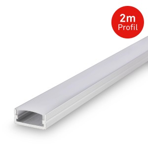 Briloner LED-Streifen Aluminiumprofil, selbstklebend, 2 m, alu-weiß.