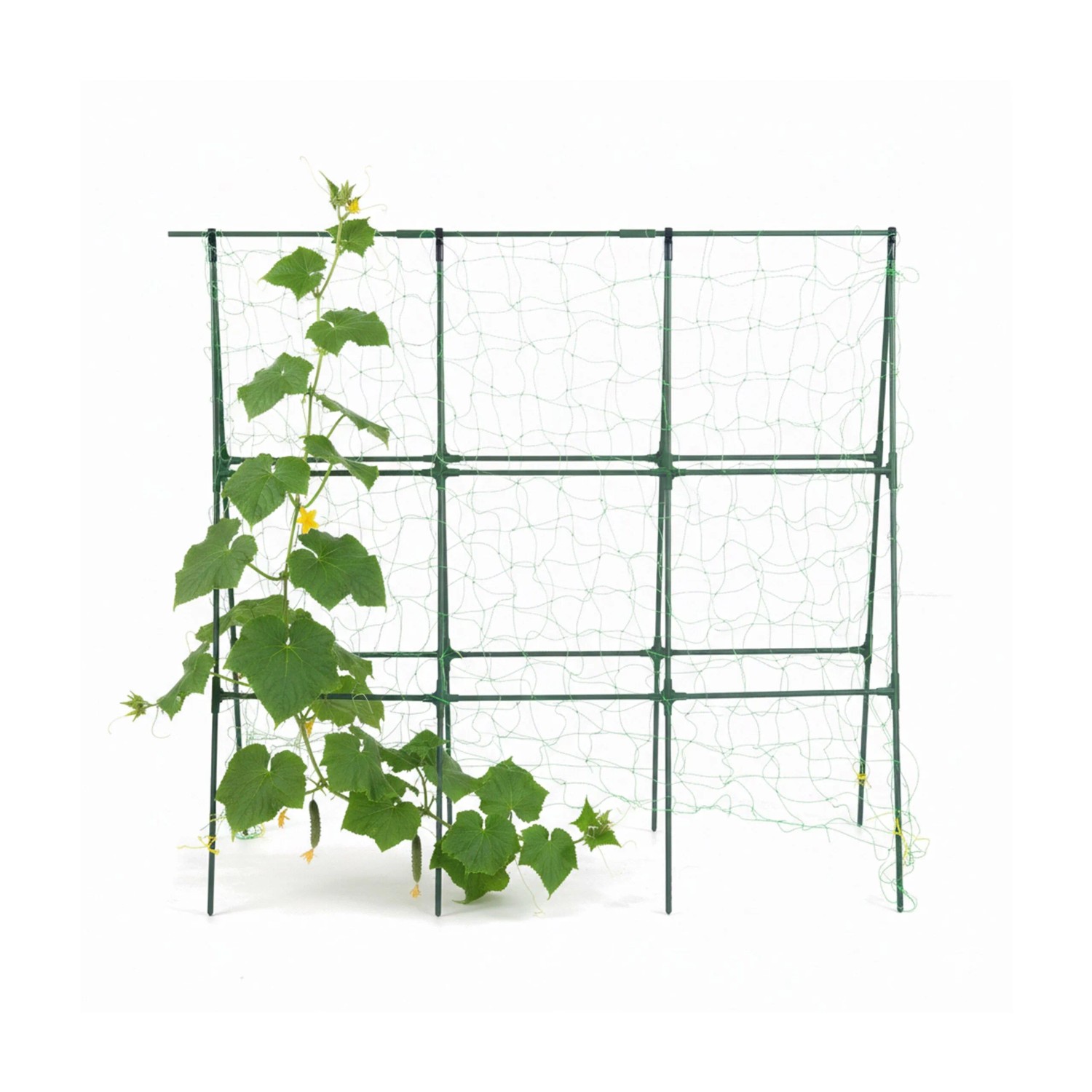 Relaxdays Rankgitter Stahl Grün Faltbar mit Netz 114 cm x 135 cm