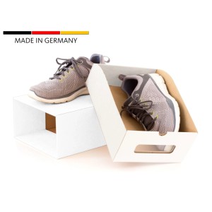 BigDean 20er Boxen Set mit Sichtfenster und Schublade Pappkarton aus Kraftpapier Schuhbox Spielzeug Box Aufbewahrung für Zubehör und Accessoires