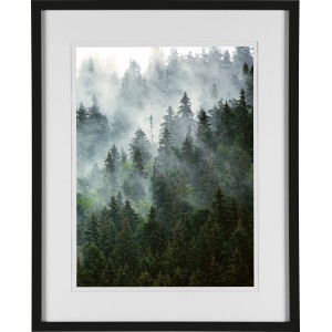 Schwarzer MDF-Bilderrahmen (40x50 cm) mit Waldmotiv, passend für Fotos und Kunstdrucke.