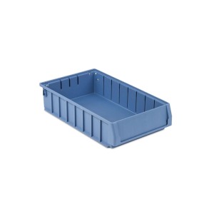 Blauer Regalkasten (6 Liter) im 5er-Set, ideal zur Aufbewahrung und Sortierung von Kleinteilen.