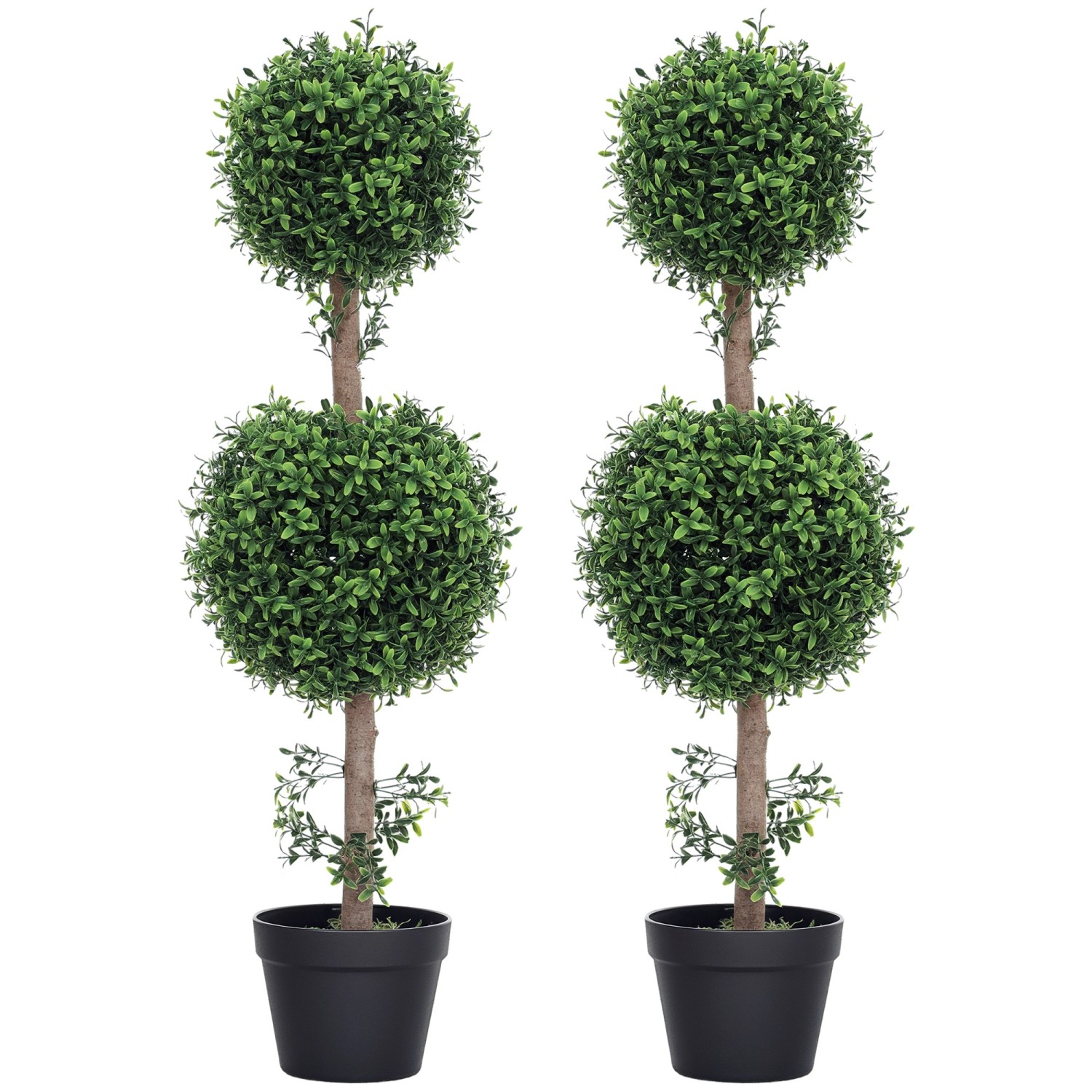 HOMCOM Künstlicher Buchsbaum 2er-Set Groß 91,6 cm günstig online kaufen