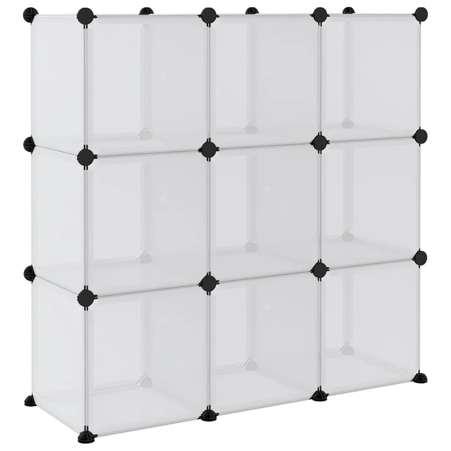 vidaXL Aufbewahrungswürfel-Organizer mit 9 Würfeln und Türen Transparent PP 340557_6