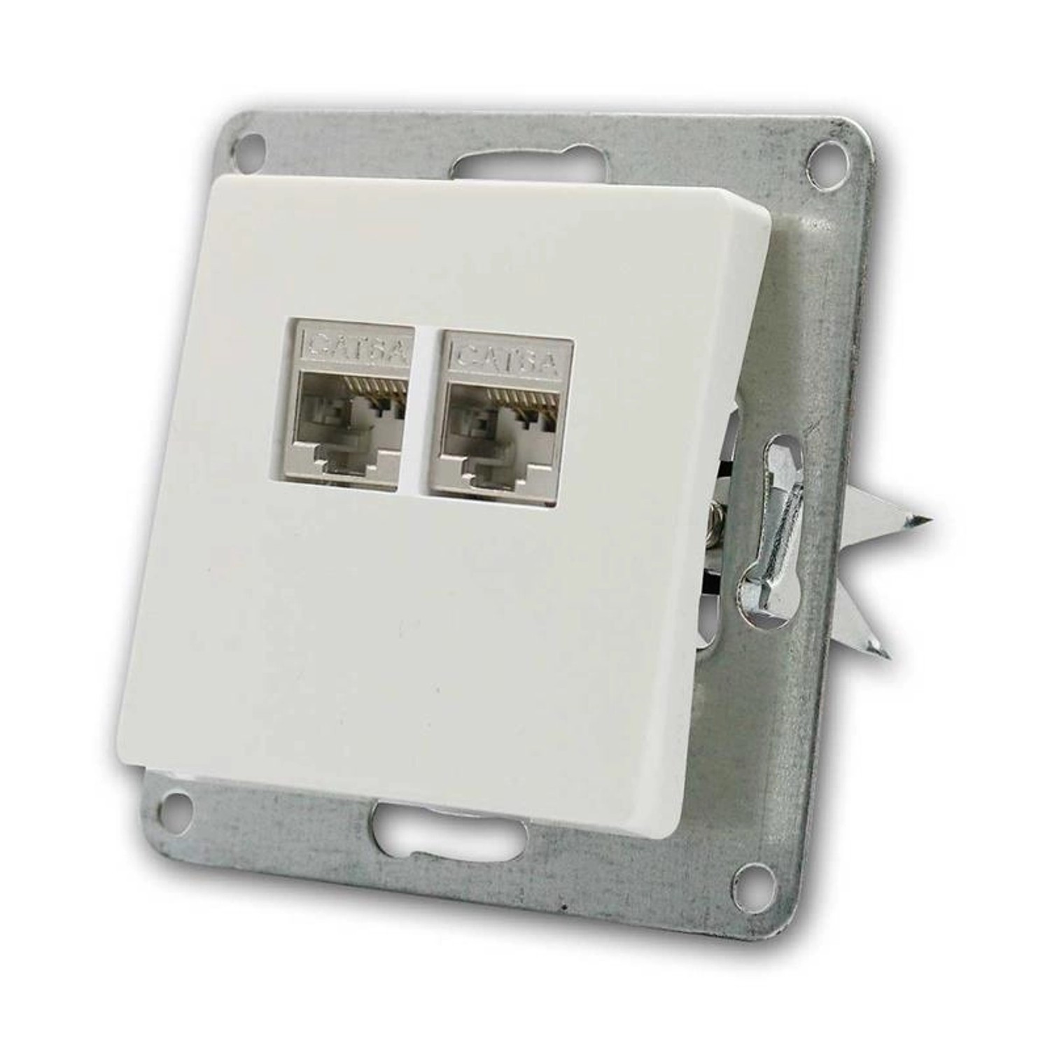 McPower CUP Netzwerkdose Weiß 2x RJ45 CAT6 ohne Rahmen