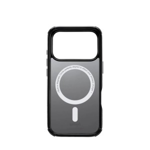 Schwarze, transparente Hama Extreme Protect Handyhülle für iPhone 17 Pro mit MagSafe Magnetring. Robuster Schutz.