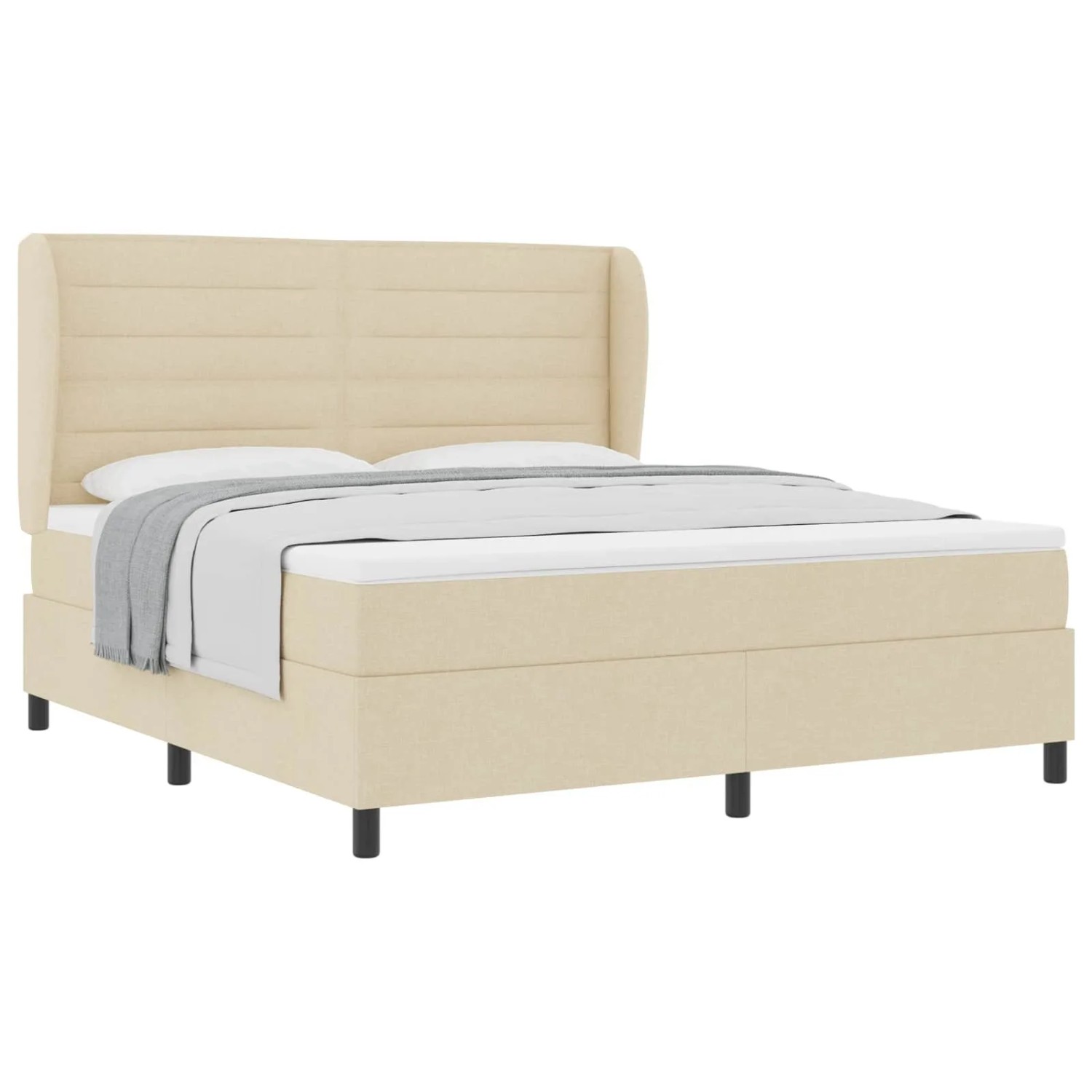 vidaXL Boxspringbett mit Matratze Creme 180 x 200 cm Stoff 3340520 günstig online kaufen