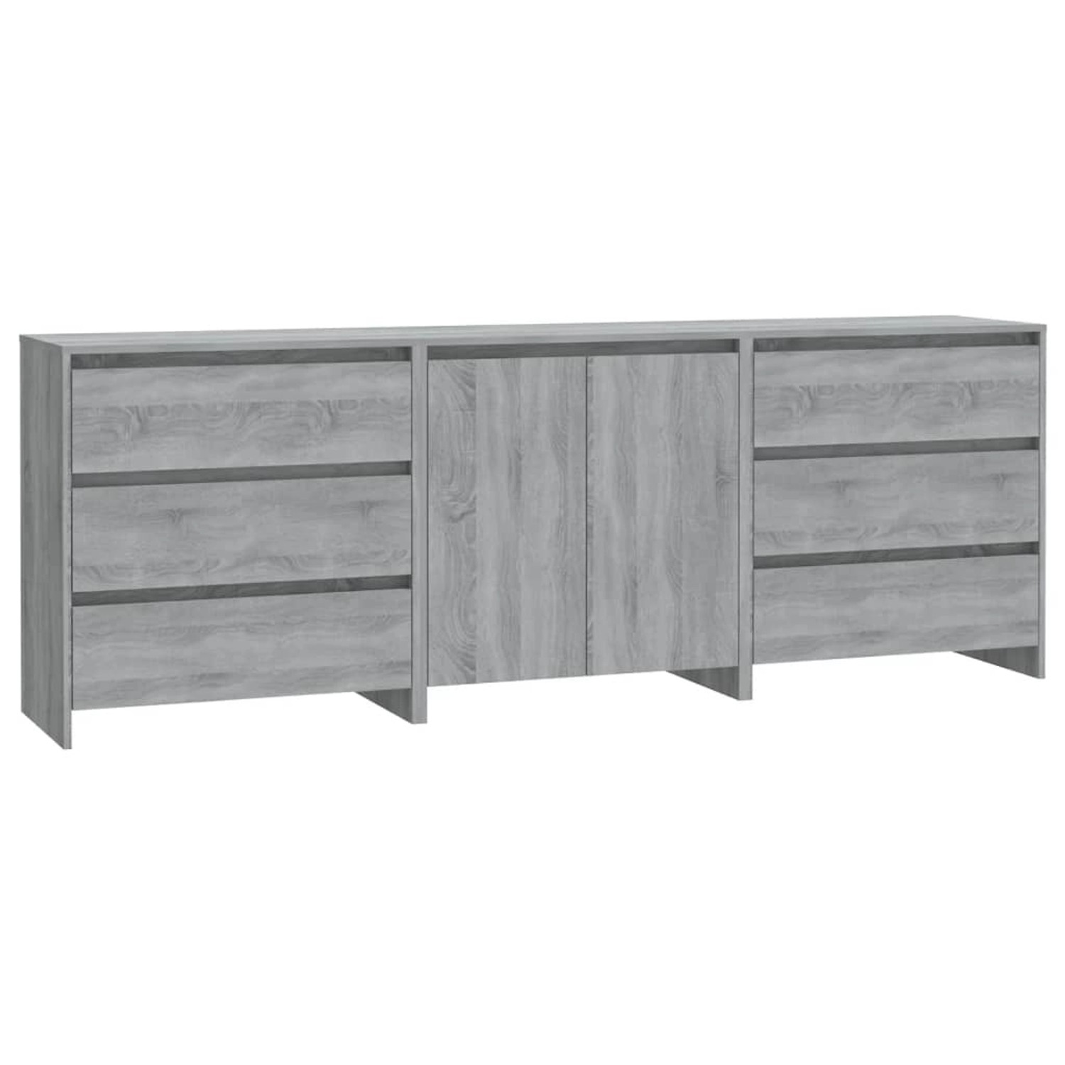 vidaXL 3-Tlg Sideboard Grau Sonoma Holzwerkstoff 3098071 günstig online kaufen
