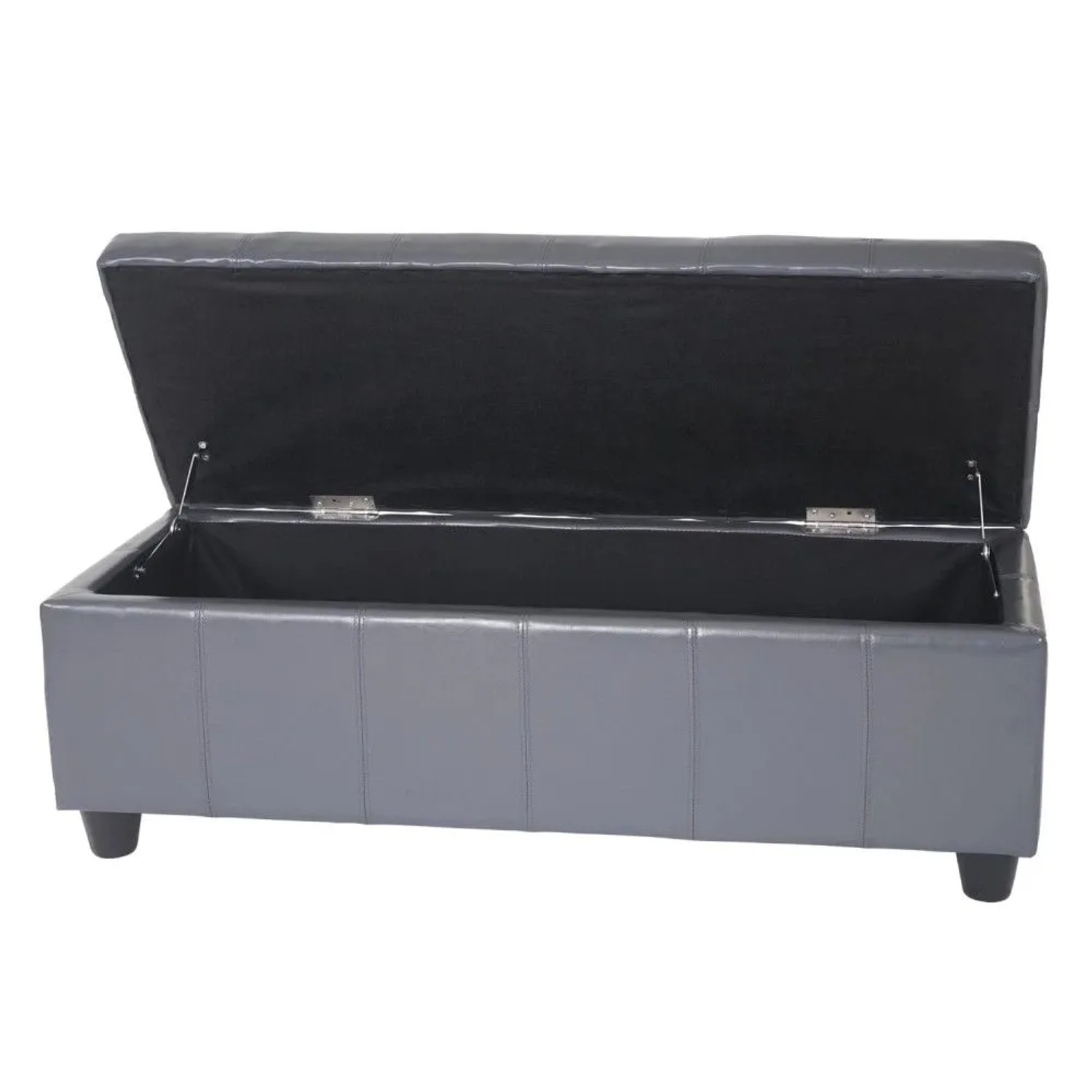MCW Aufbewahrungs-Truhe Kriens Leder Und Kunstleder 112x45x45cm Grau