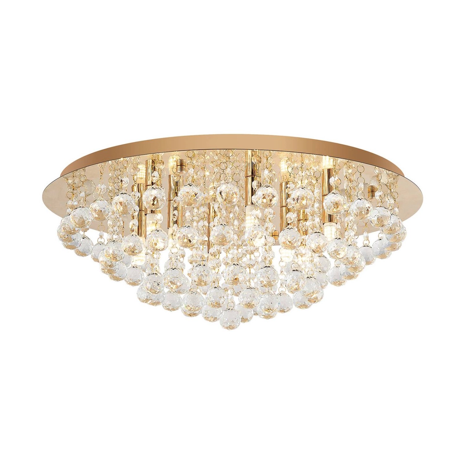 Lindby Deckenlampe Gillion 9626873 Modern in Gold Messing aus Kristall 8-fl günstig online kaufen