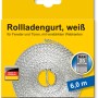 Verpackung eines weißen Schellenberg Rollladengurts Maxi, 23 mm breit und 6 m lang.
