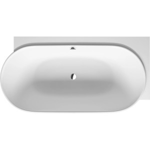 Duravit Eck-Badewanne Luv, ovale Form, 185x95 cm, nahtlose Verkleidung, Aufsicht.