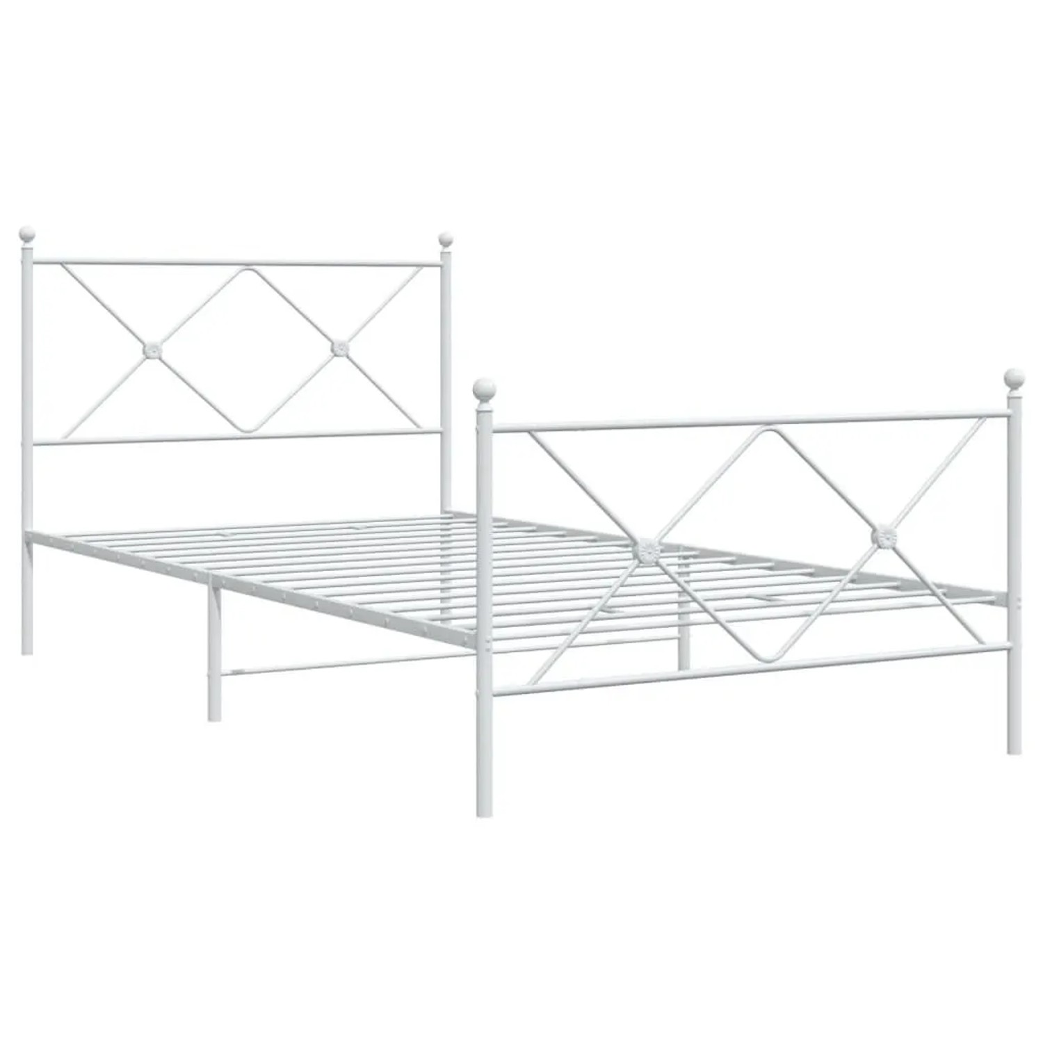 vidaXL Bettgestell mit Kopf- und Fußteil Metall Weiß 100x190 cm 376563 günstig online kaufen