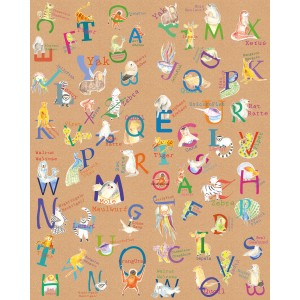 Komar Fototapete Vlies Animals A-Z: Alphabet mit Tiermotiven für Kinderzimmer.