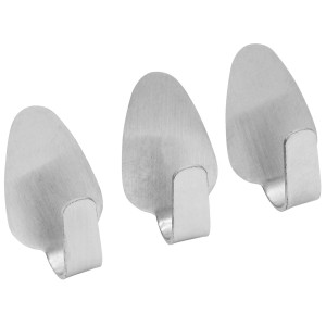 Fackelmann Ovalklebehaken 3er-Set aus Edelstahl, selbstklebend für Bad und Küche.