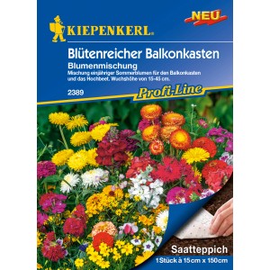 Kiepenkerl Saatteppich 'Blütenreicher Balkonkasten' mit bunter Blumenmischung.