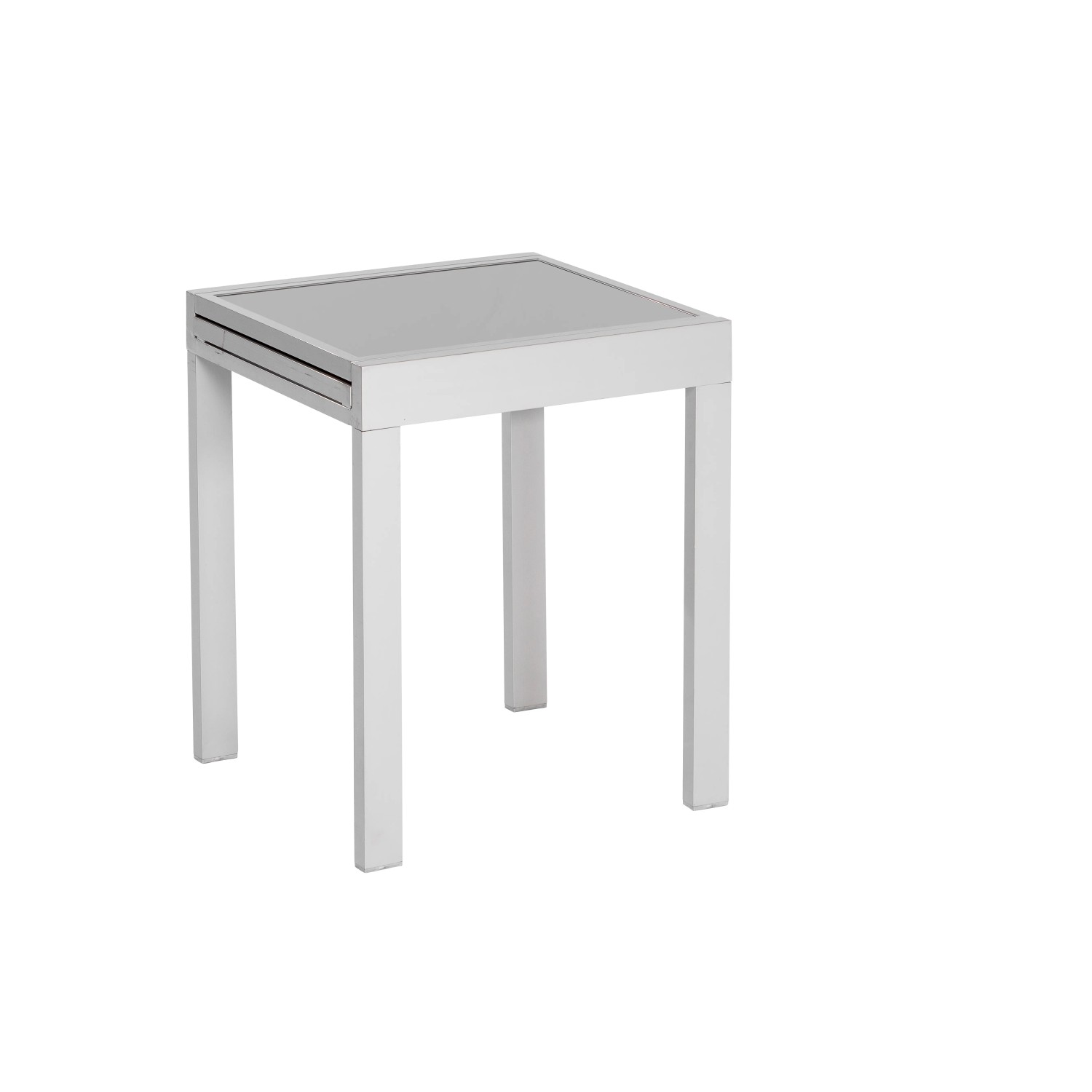 Merxx Amalfi Gartentisch, ausziehbar, 65/130x65 cm, mit grauer Glasplatte.