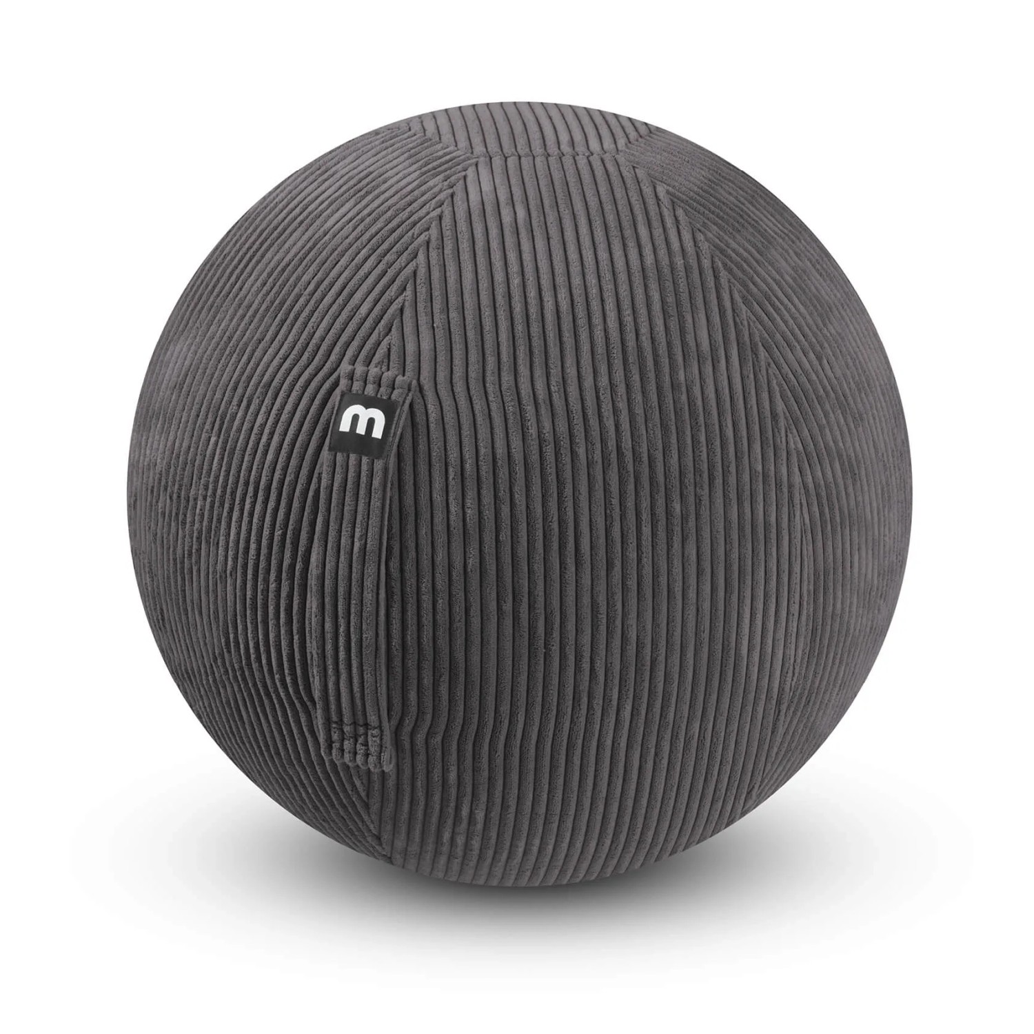 mokebo Stoff Sitzball Büro Ergonomisch Der Sportliche Sitzball mit Pumpe oder Pezziball mit Cordbezug in Anthrazit