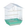 Relaxdays Vogelkäfig Stahl Grün Ausziehbar 49 cm x 39,5 cm x 32 cm