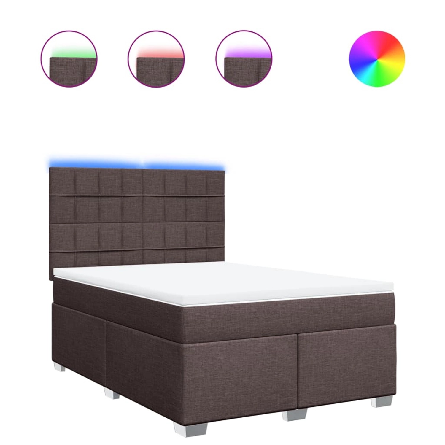 vidaXL Boxspringbett mit Matratze Dunkelbraun 140x190 cm Stoff 3292786 günstig online kaufen